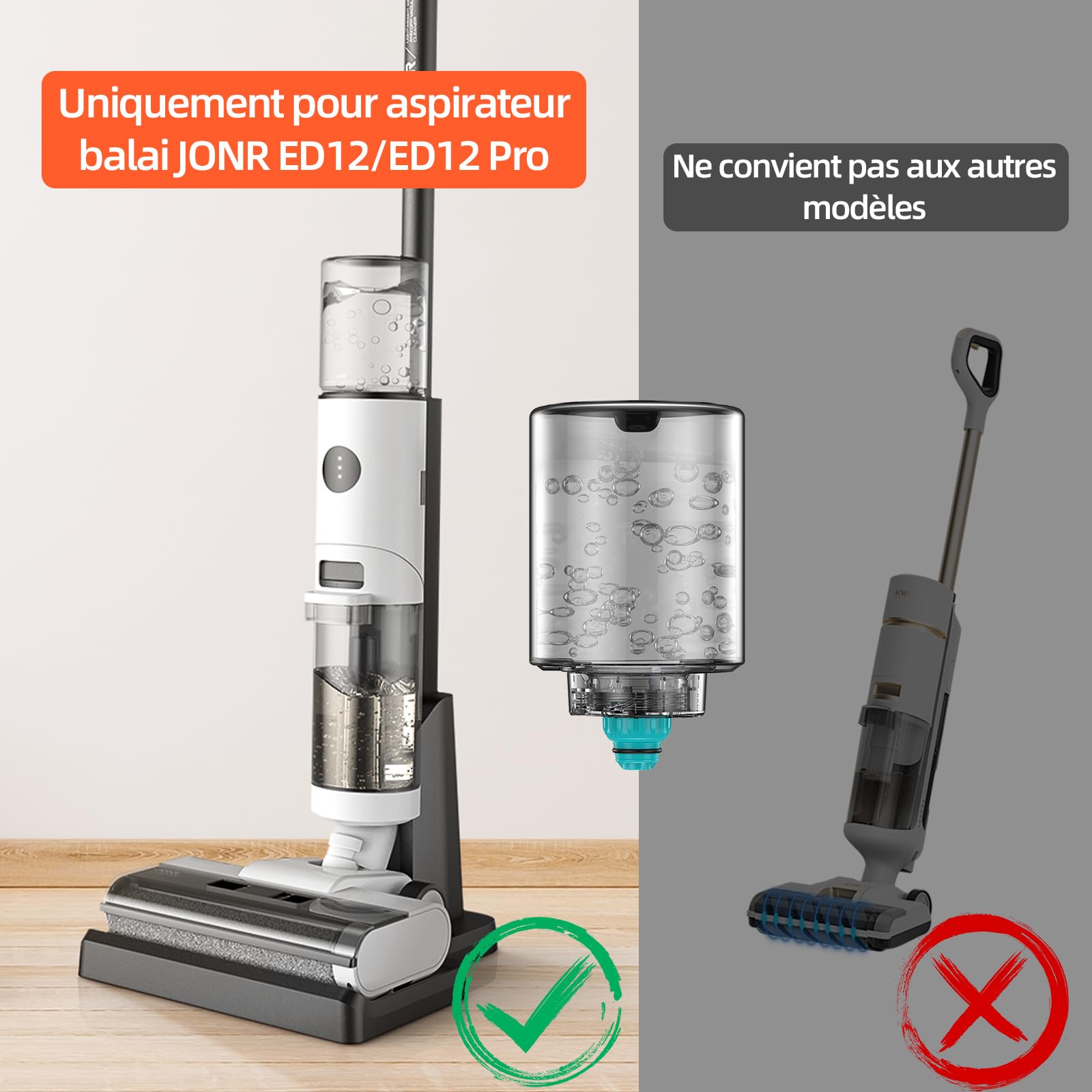 JONR Réservoir D'eau Sale De Rechange Pour ED12 PRO-450 ML