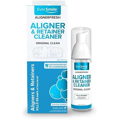 EverSmile AlignerFresh Original Clean Foam – Cleaner Compatible w/Invisalign and All Clear Aligners & Retainers – Eliminates Bacteria, Whitens Teeth, Fights Bad Breath – 50ml (1 Pack)