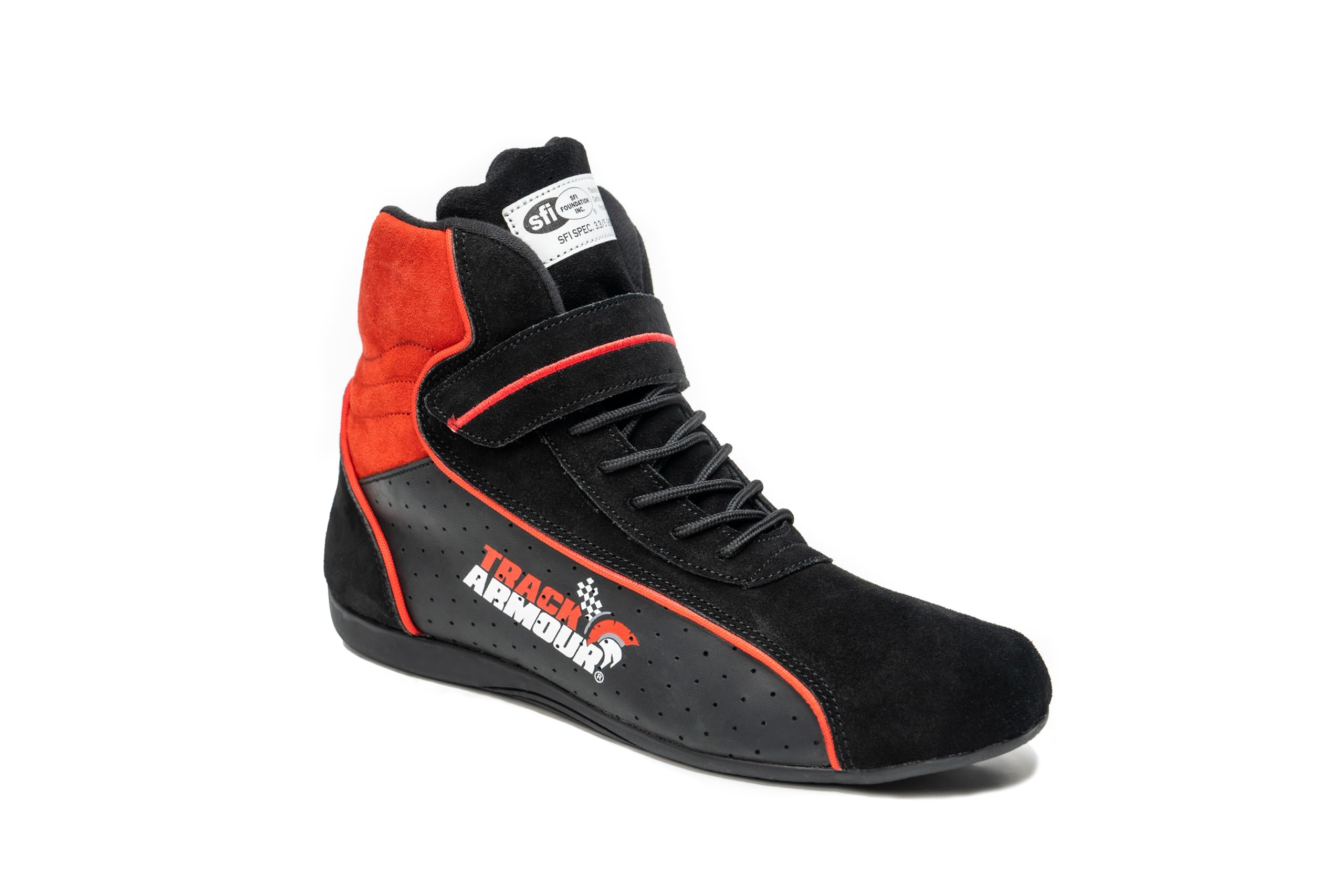 TRACK ARMOUR] SFI 3.3/5 Auto Racing Shoes Black (Black, US Footwear Size System, Adult, Men, Numeric, Medium, 10.5)