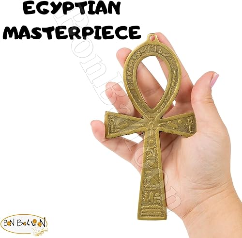 Miniatura 4 de Faraón egipcio antiguo de latón Ankh de 6.3 pulgadas clave de la vida símbolo de cruz esculturas para colgar en la pared Decoración Ornamento