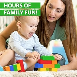 WYSWYG Big Building Blocks Set for Ages 3-5, Large Bricks, Compatible with Major Building Systems, Kids Stacking Blocks for Ages 3-6, Big Blocks Construction Toy for Boys & Girls, 100PCS.