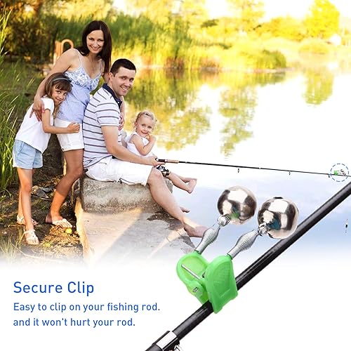 Miniatura 7 de HLOGREE Campana de alarma LED nocturna para cebo de cebo de 20 piezas con doble anillo, indicador de pesca, alarma de cebo de pescado, accesorios de