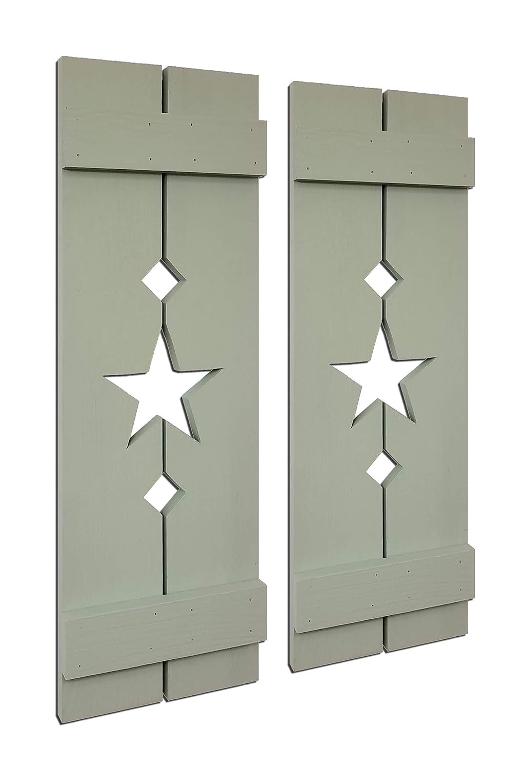 Amish Star Wooden Shutters, Interior Window Shutters