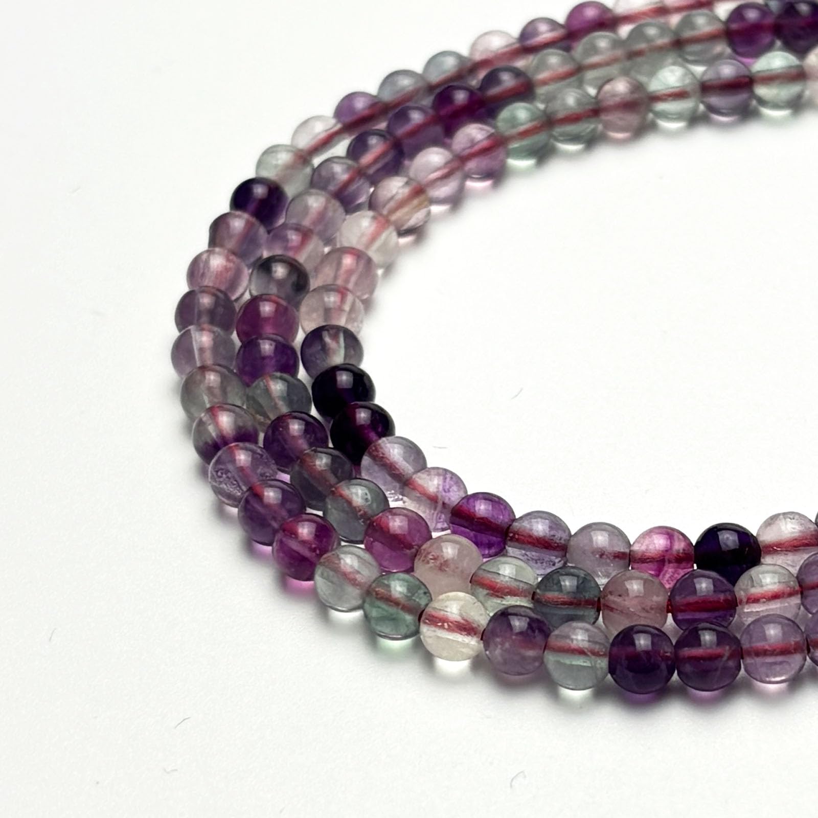 4mm Round Natural Stone Beads for Bracelets, Crystal Semi Precious Gemstones for Jewelry Crafting Earring Necklace Keychain Making (Fluorite)