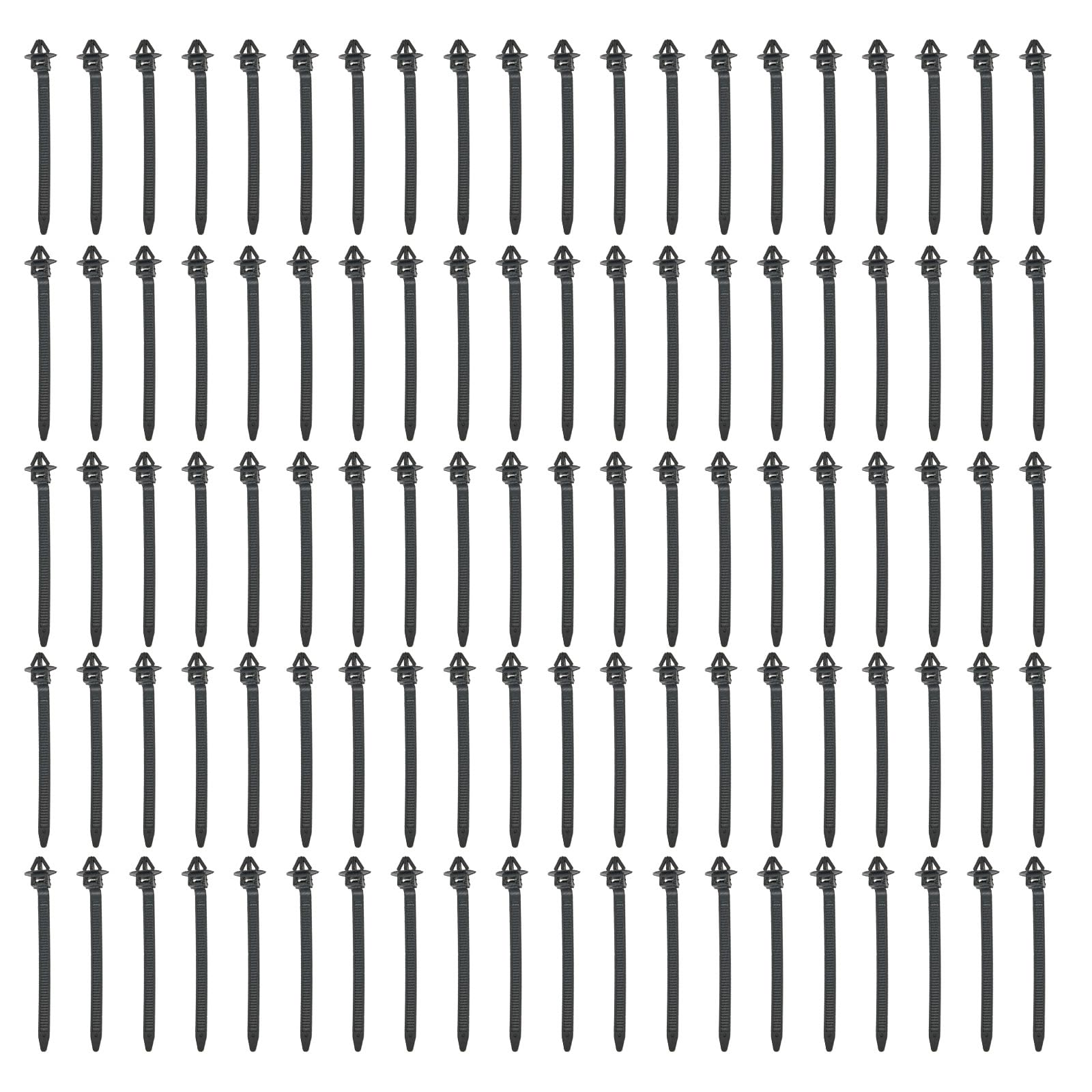 Tertioi 100Pcs Quick Release 80Mm Removable Black Nylon Cable Management For Vehicle Wire Fastening