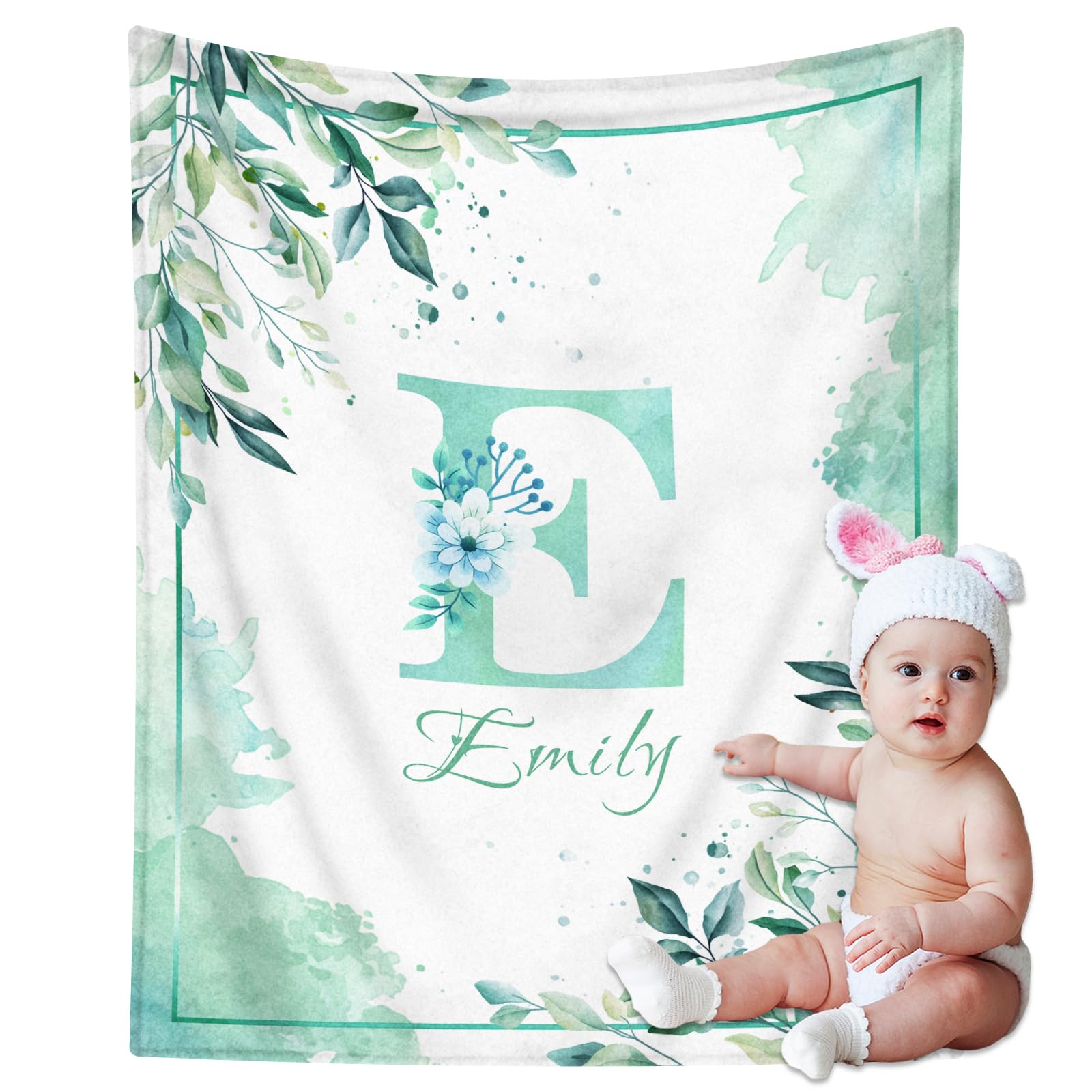 Personalized Baby Blanket with Name, Customized Baby Blankets for Boys