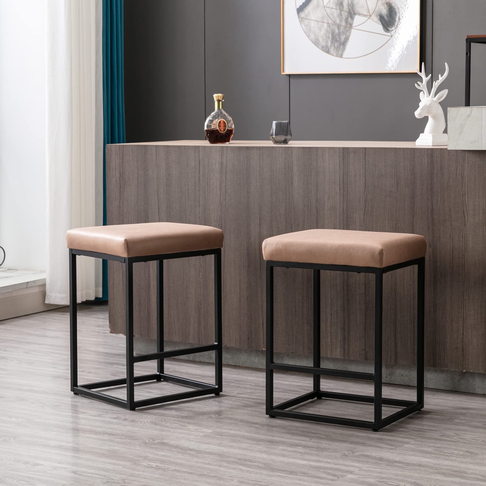 Rhomtree Counter Height Bar Stools 24 Inch Bar Chairs Set