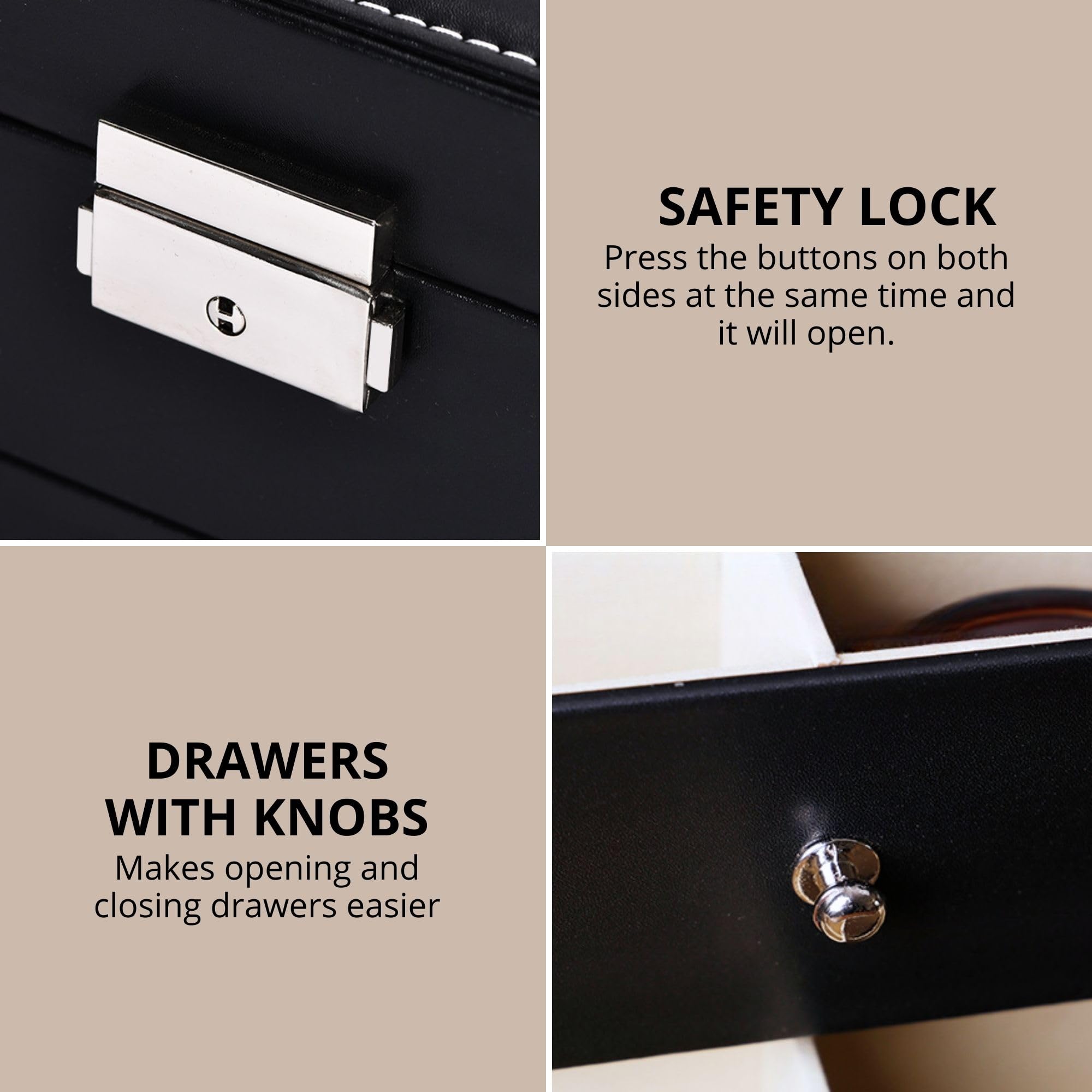 MAGIC SELECT Scatola per Occhiali. Espositore di Occhiali a 8-12-18 Scomparti con Coperchio in Vetro Trasparente, Chiusura con Chiave, Cassetto e Morbida Fodera Interna.