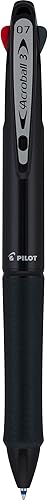 Vista 2 de PILOT Acroball 3 Premium - Bolígrafo de tinta avanzada multifunción, punta fina, tinta negra/azul/roja, barril negro, bolígrafo individual (13992)