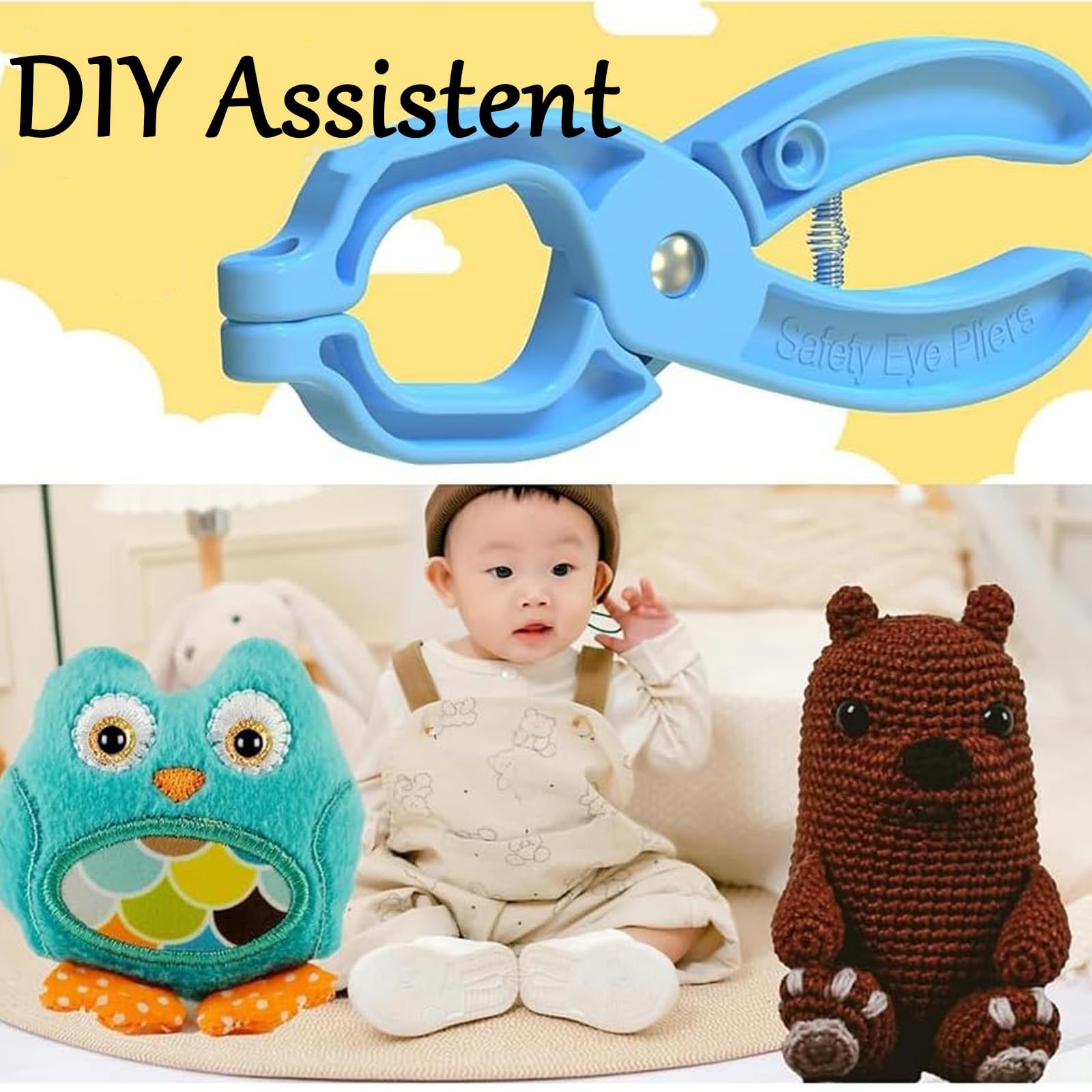 Pinze per aspiratori di sicurezza, accessori per uncinetto, occhi di sicurezza per crochet animals, pinze per occhi di sicurezza, pinze per occhi all'uncinetto, giocattoli morbidi e bambole, facile