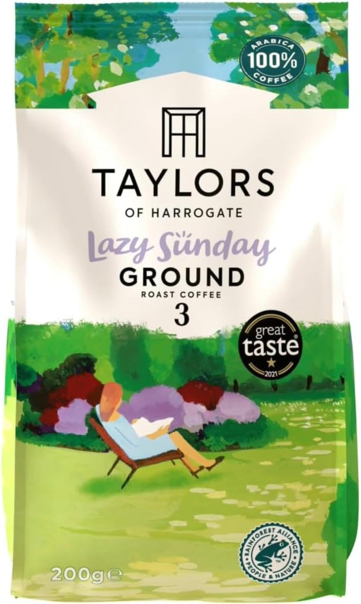 Taylors of Harrogate Lazy Sunday Ground Coffee, Roast 3, 200 g Bag (Pack of 1)