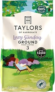 Taylors of Harrogate Lazy Sunday Ground Coffee, Roast 3, 200 g Bag (Pack of 1)