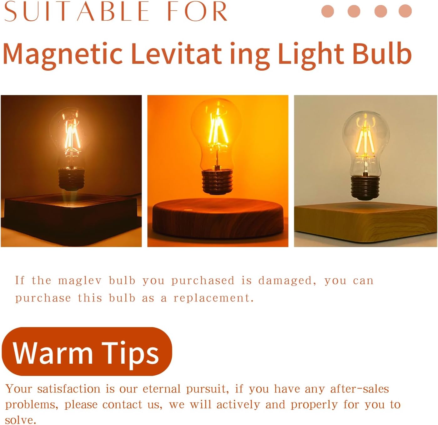 MOOCCI Levitating Bulb Lamp Magnetic Floating Bulb Lamp Desk lamp Night Light Replacement Bulb for Levitating（Only One Bulb）