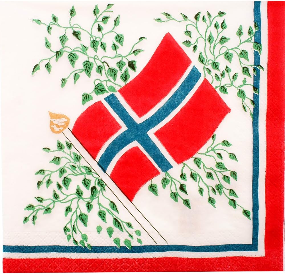 Norway Flag Luncheon Napkin - 25 per Pk.