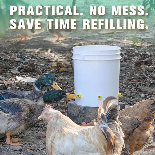 Miniatura 2 de Whimsii Tetinas para regar pollo, montaje lateral horizontal, sistema automático de agua antifugas para aves de corral, adecuado para pollos, pato,