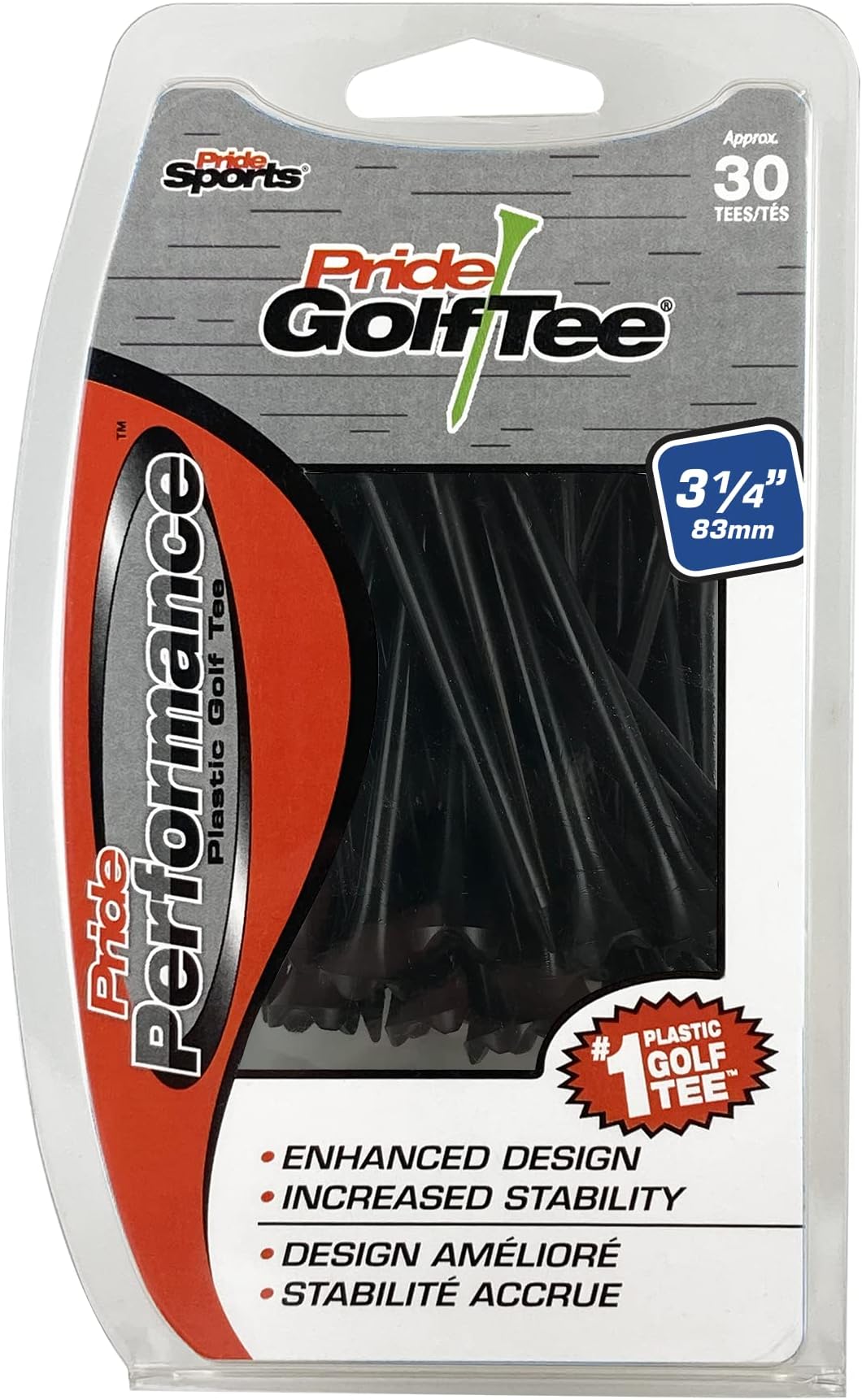 Pride Golf Tee Evolution Golf Tees (Pack of 30), 3-1/4"