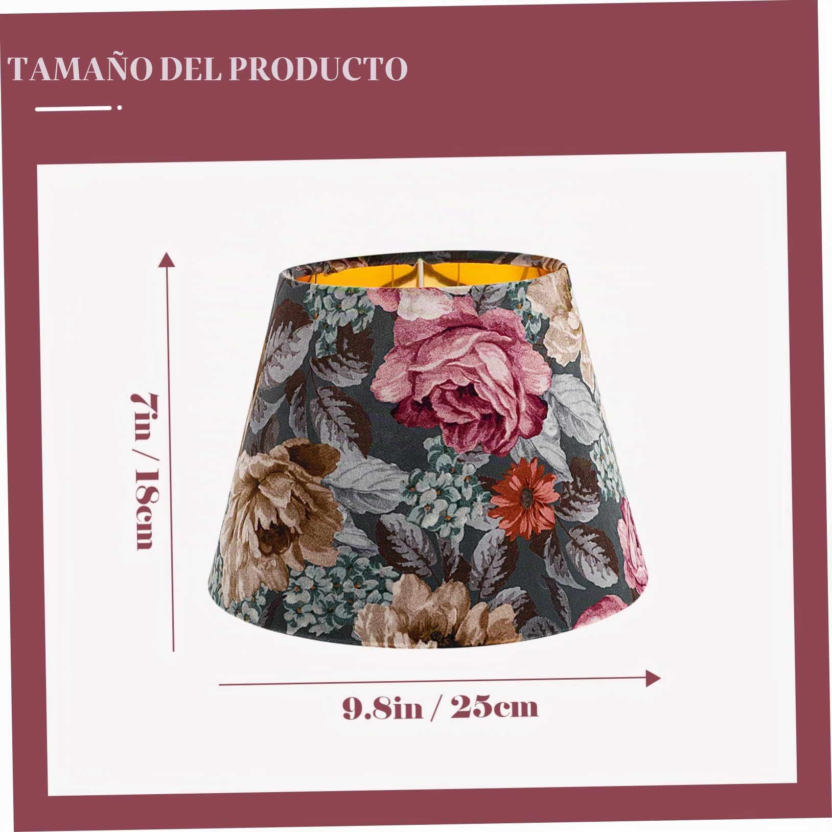 Homoyoyo Pantalla de Tela para Lámpara de Mesa, Tulipas para Lamparas Flores, Cubierta de Luz Decorativa, Estilo Artístico y Luz Cálida para Dormitorio