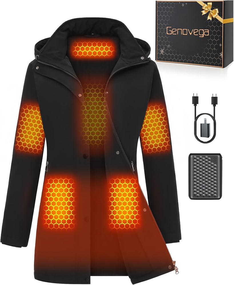 Amazon.com: Women Long Heated Jacket Battery Pack Included