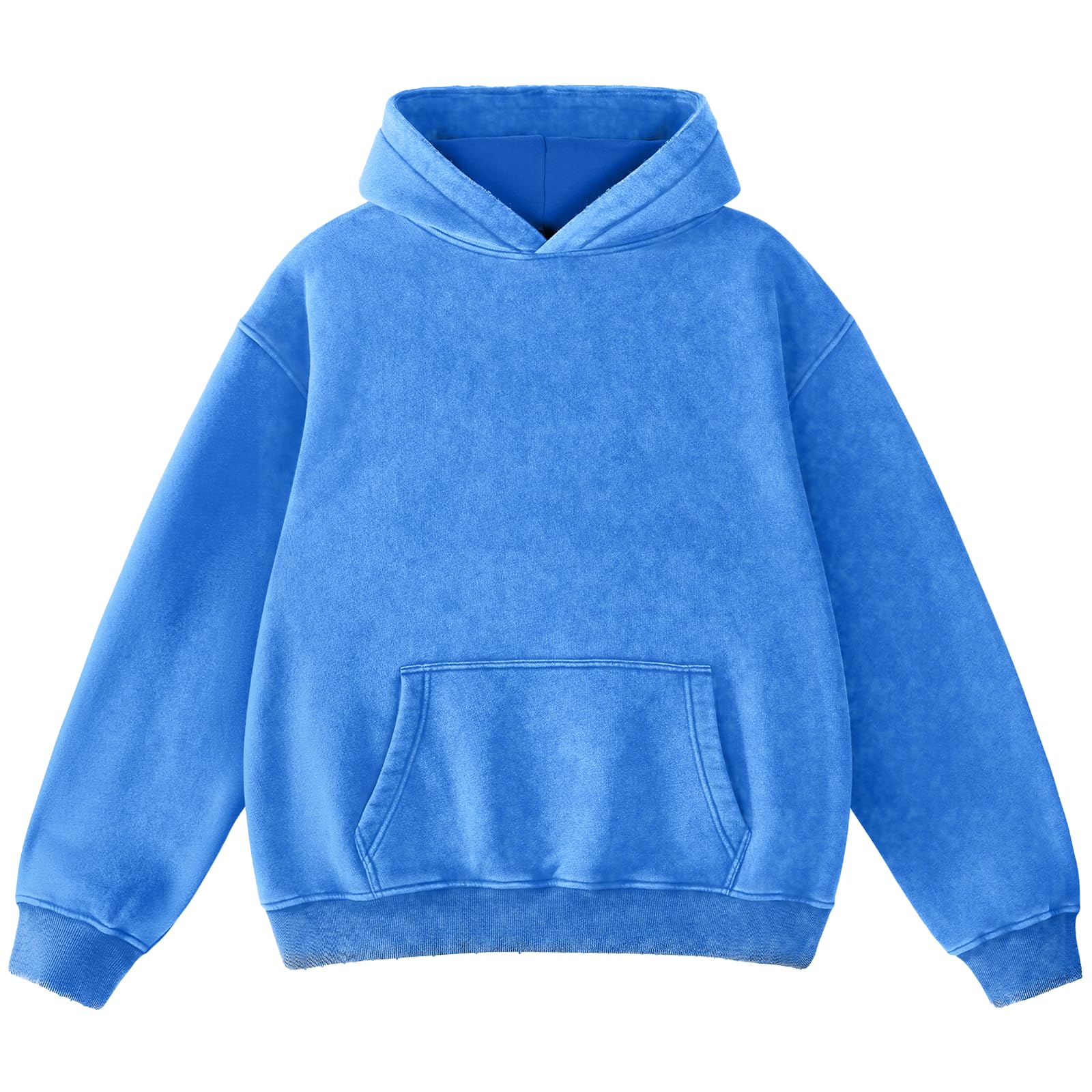 DnzzsAcid Wash Hoodie Men Oversized Pullover Heavyweight Sweatshirt Vintage Streetwear Unisex Casual Top 2025