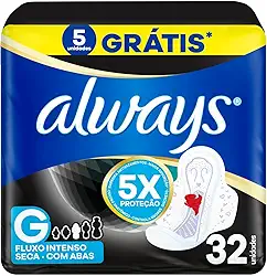 Absorvente Noturno Always Noites Tranquilas Seca com abas 32 Unidades
