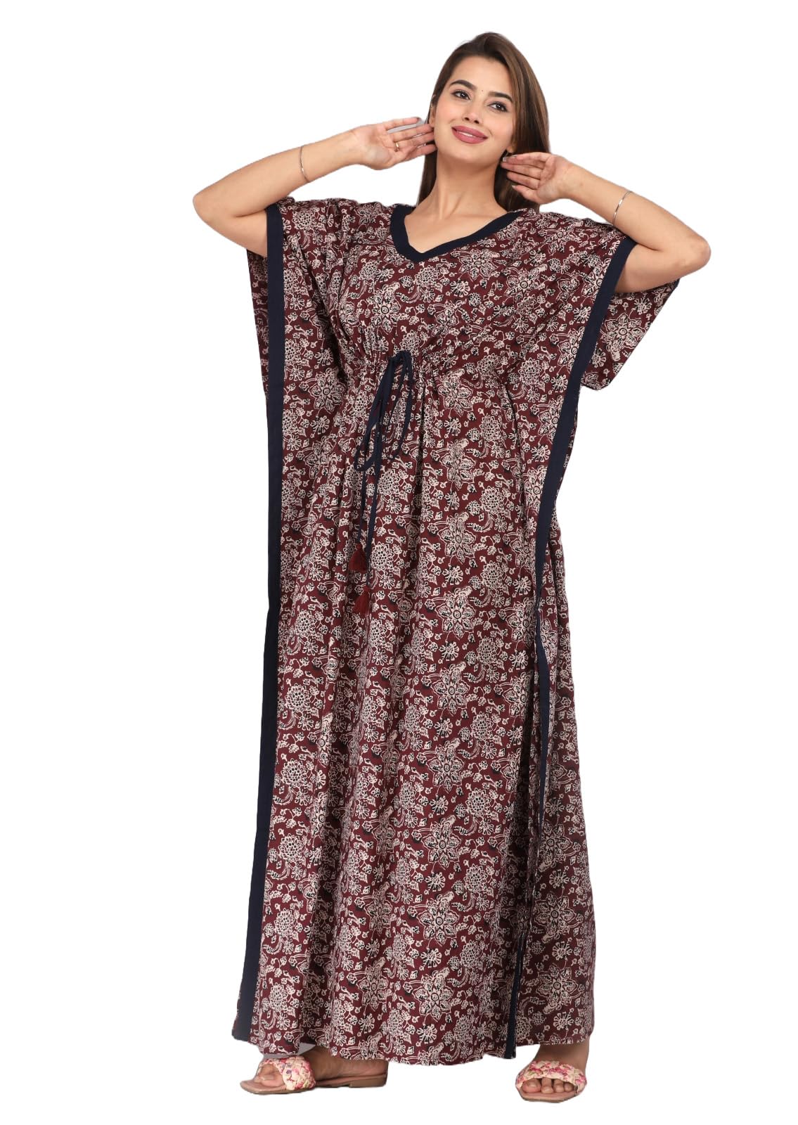 urali Women's Printed 100% Cotton Kaftan - K123-picture-44