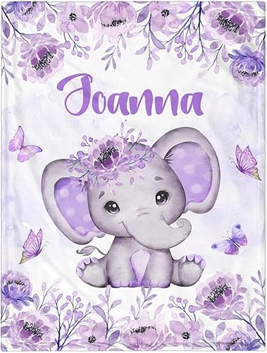 Miniatura 130 de Manta de bebé personalizada para niñas, manta de bebé personalizada con nombre, súper suave, mantas personalizadas con nombre para niños, mantas