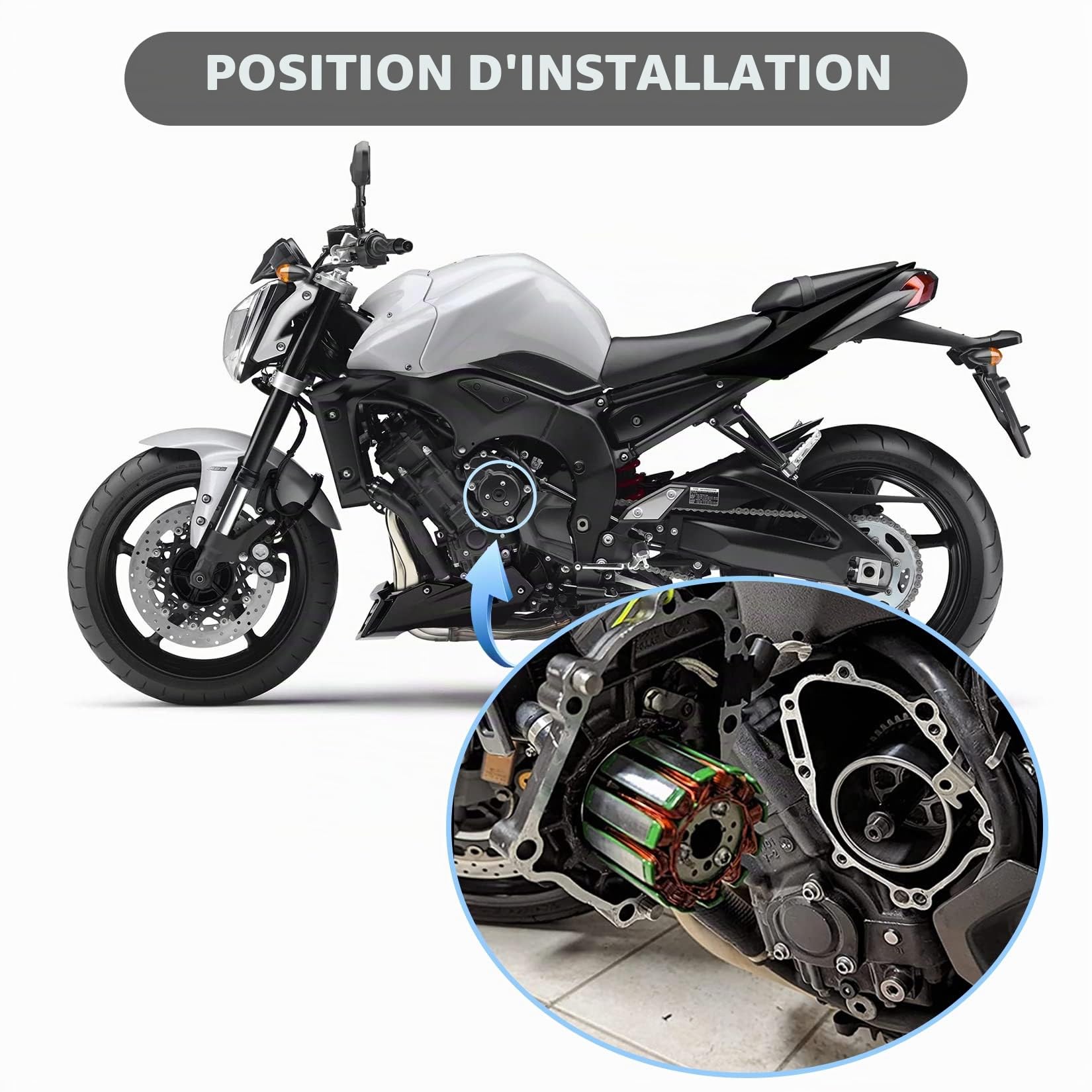 PSLER Rotor de Générateur de Volant D'inertie de Stator pour FZ8 FZ1 YZF R1, Pièces de Rechange de Volant D'inertie de Moto, 2SH-81450-00-00, 5VY-81450-00-00