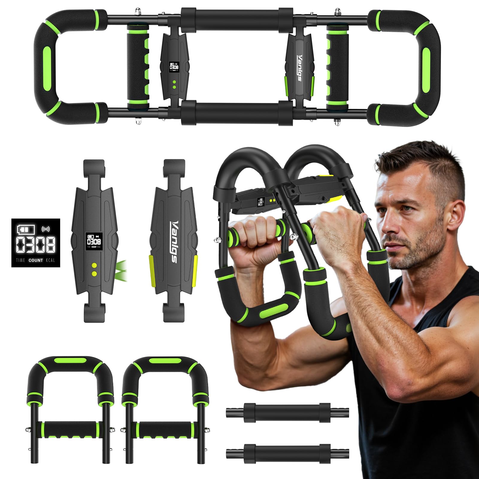 Twister Arm Trainer for Men, Chest Workout Equipment 5-Level Adjustable (40-130lb) with Ergonomic 27° Targets Biceps/Clip/Thigh, Portable Exerciser for Home Gym Travel Fitness
