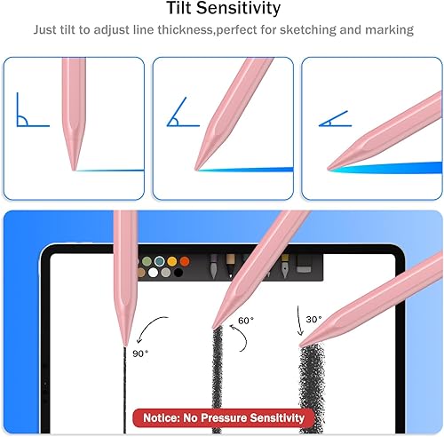 Vista 2 de Cisteen Lápiz óptico para iPad 2025-2018 con carga más rápida, lápiz sensor de inclinación compatible con iPad 10/9/8/7/6, 11th A16, Air 11/13