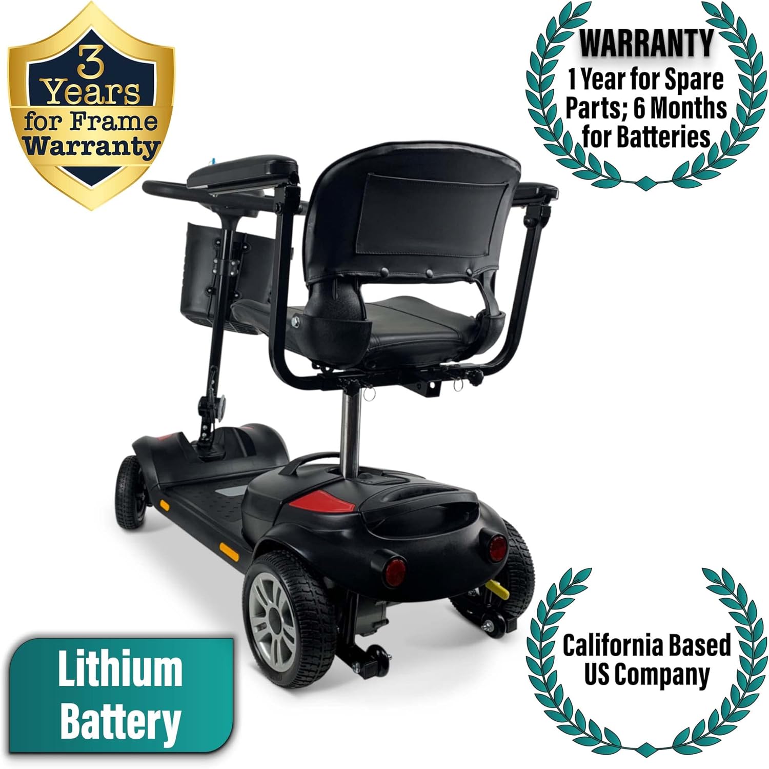 MALISA Mobility Scooters for Seniors, Powered Mobility Scooter for Adults with Seat, Long Range Mobility Scooter, 300 lbs Weight Capacity, 4 Wheel Power Motorized Travel Scooter (Red Design) : Health & Household
