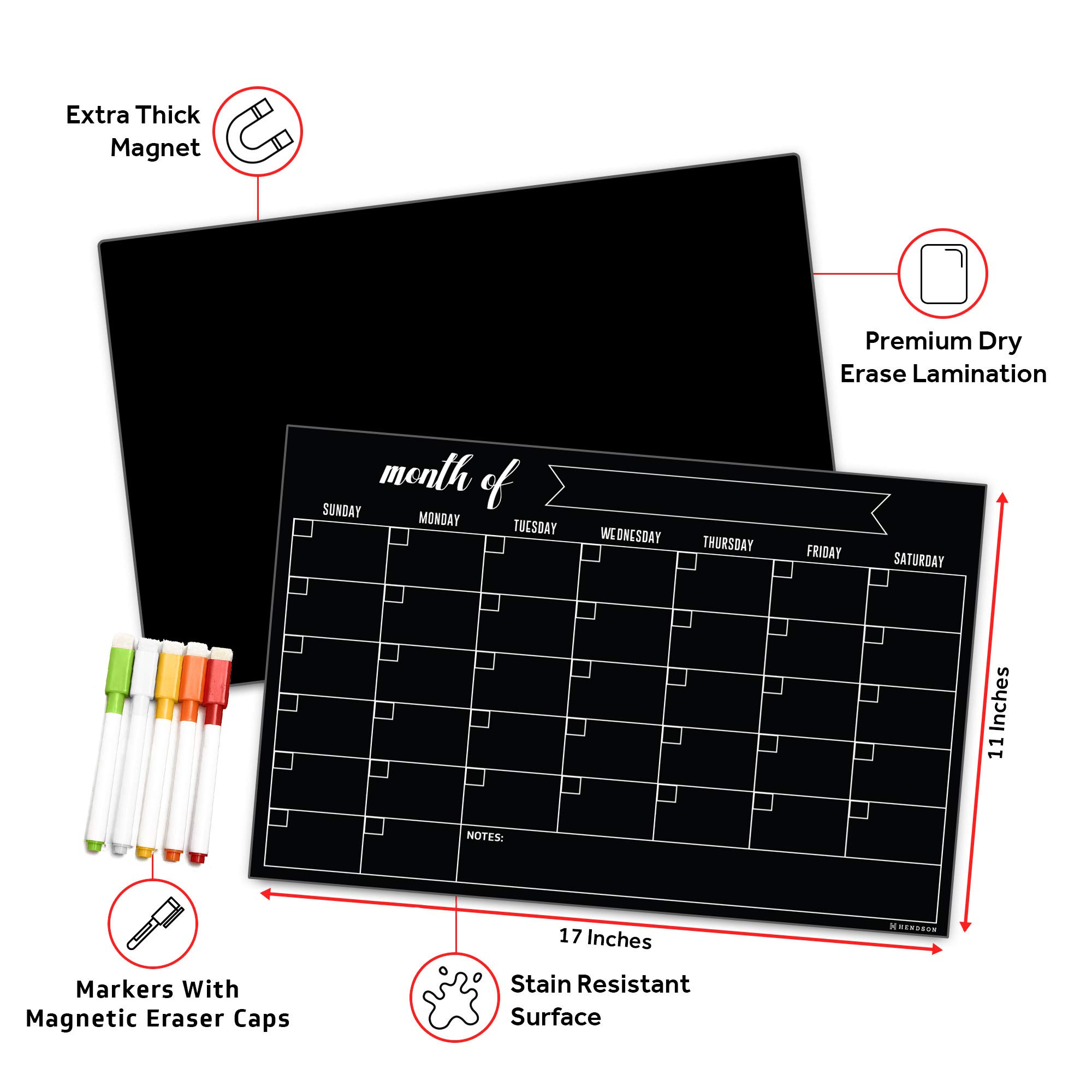 Buy Hendson Calendar for Refrigerator and Dry Erase Sheet 2