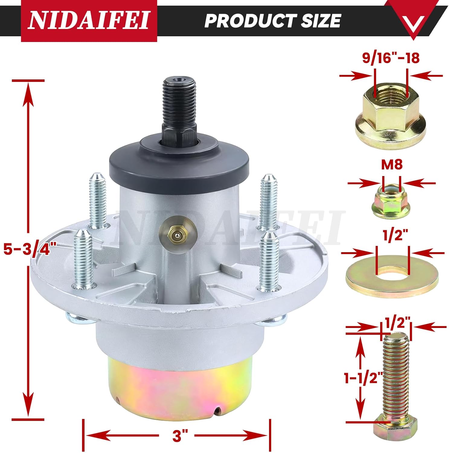 2 Pack AM144608 Spindle Assembly Kit for John Deere Z335E Spindles, John Deere Z355E Spindle, John Deere Z345M Spindle, John Deere Z525E X350 Z375R X380 S240 Z345R Z315E Z535M Z540M Lawn Deck