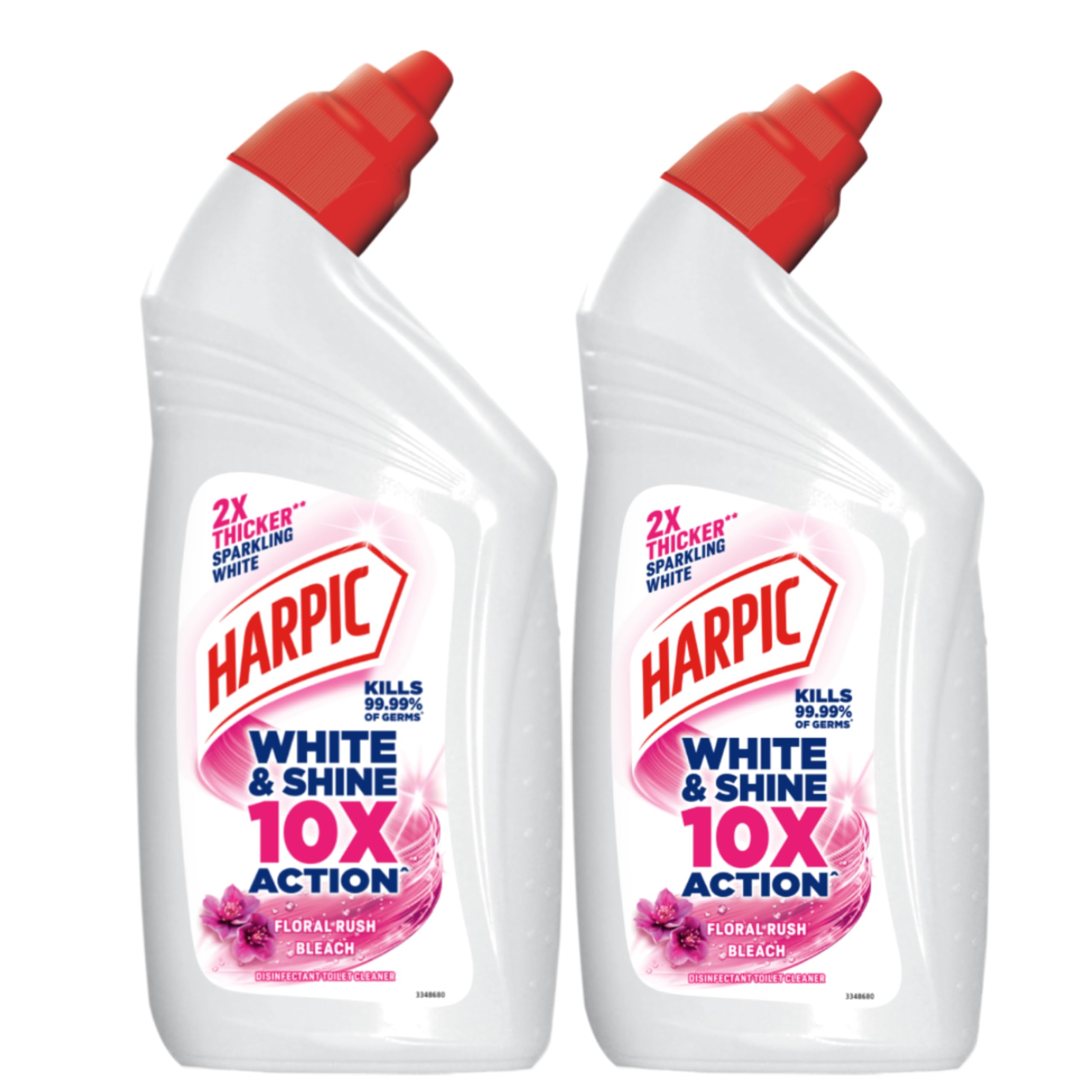Harpic 500 ml (Pack of 2) - Bleach, White and Shine Disinfectant Toilet Cleaner Liquid