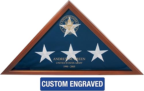 Miniatura 2 de Exhibidor de bandera de Estados Unidos para bandera de entierro personalizado grabado láser, soporte de pared o bandera de mesa que protege la