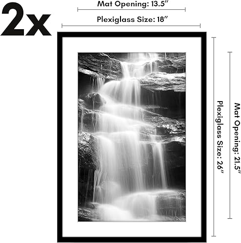 Vista 558 de Americanflat Portarretratos de 8 x 12 pulgadas con plexiglás pulido, juego de 2 portarretratos de 6 x 8 pulgadas con paspartú o para fotos de 8 x 12