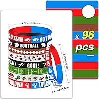 Vista 2 de Karenhi 96 pulseras de silicona para fiestas de fútbol, pulseras de goma a granel, accesorios de fútbol para decoración de fiesta de cumpleaños