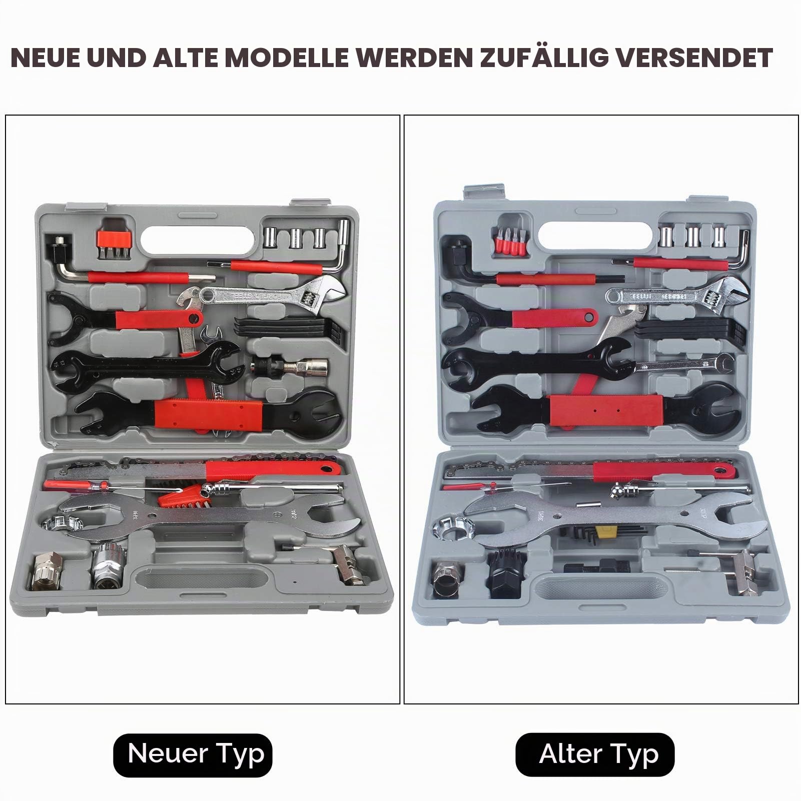 44-teiliges Fahrrad Reparatur Multitool Set mit Freilauf Entferner Kettenpeitsche Steuersatzschlüssel und Kleinem Schraubendreher für Mountainbike und Trekkingrad