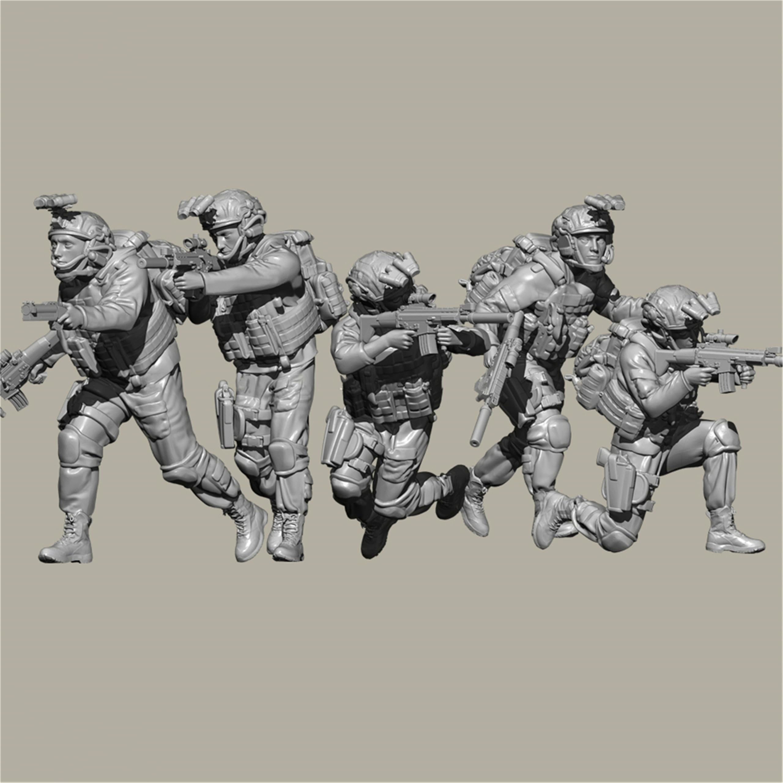 1/35 Kit de Modelo de Comando EE.UU., sin Pintar y sin Montar (5 Figuras) //l1b3J9