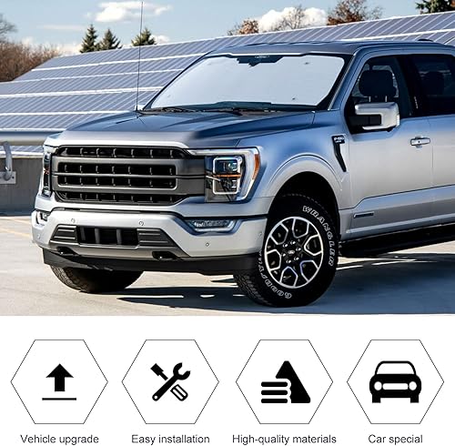 Miniatura 6 de RT-TCZ Parasol para parabrisas con reflector de rayos UV, visera para camiones Ford F150 F250 F350 2021 2022