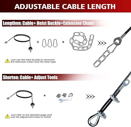 Miniatura 6 de Concho Sistema de polea de peso, sistema de polea de cable mejorado para gimnasio con cable de peso ajustable y asas desmontables, sistema de polea