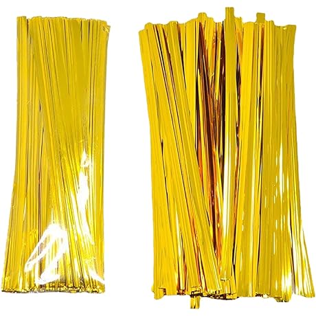 Gold Twist Ties Reusable, 4.7 Inch Long