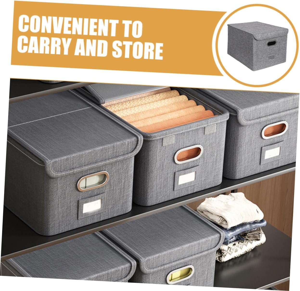 Cabilock Foldable Cloth Storage Organizer Capacity Storage Bin for Clothes and Blankets and Space Saving Design for Home Closet and Bedroom Use