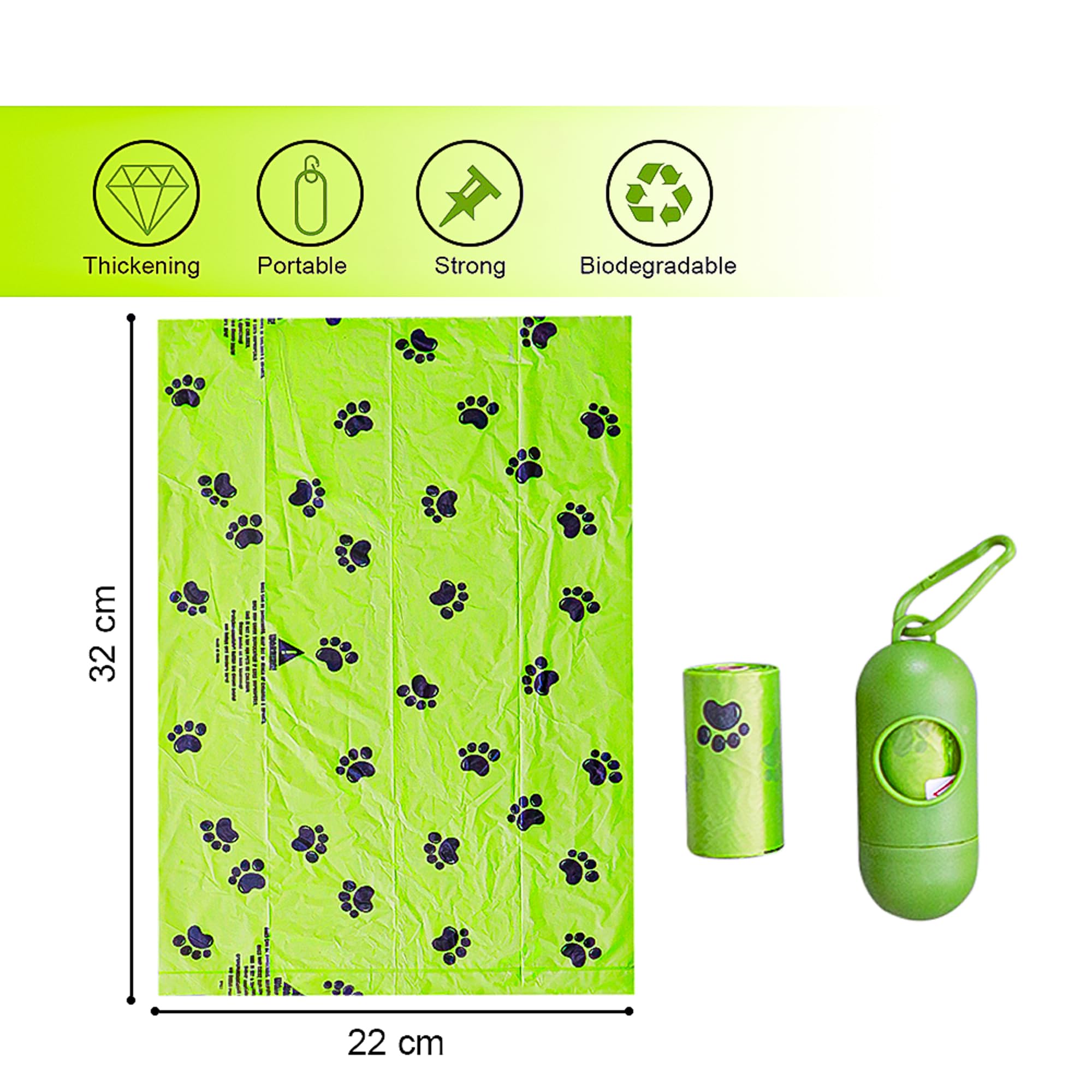 LuxeVita Biodegradable Dog Poop Bags - Eco-Friendly, Leak-Proof, Extra Thick, Odor-Blocking, Easy Tear-Off Poo Bags With a Holder - Ideal for All Dog Sizes - 20 Rolls x 15 Bags (300 Total) - Image 2