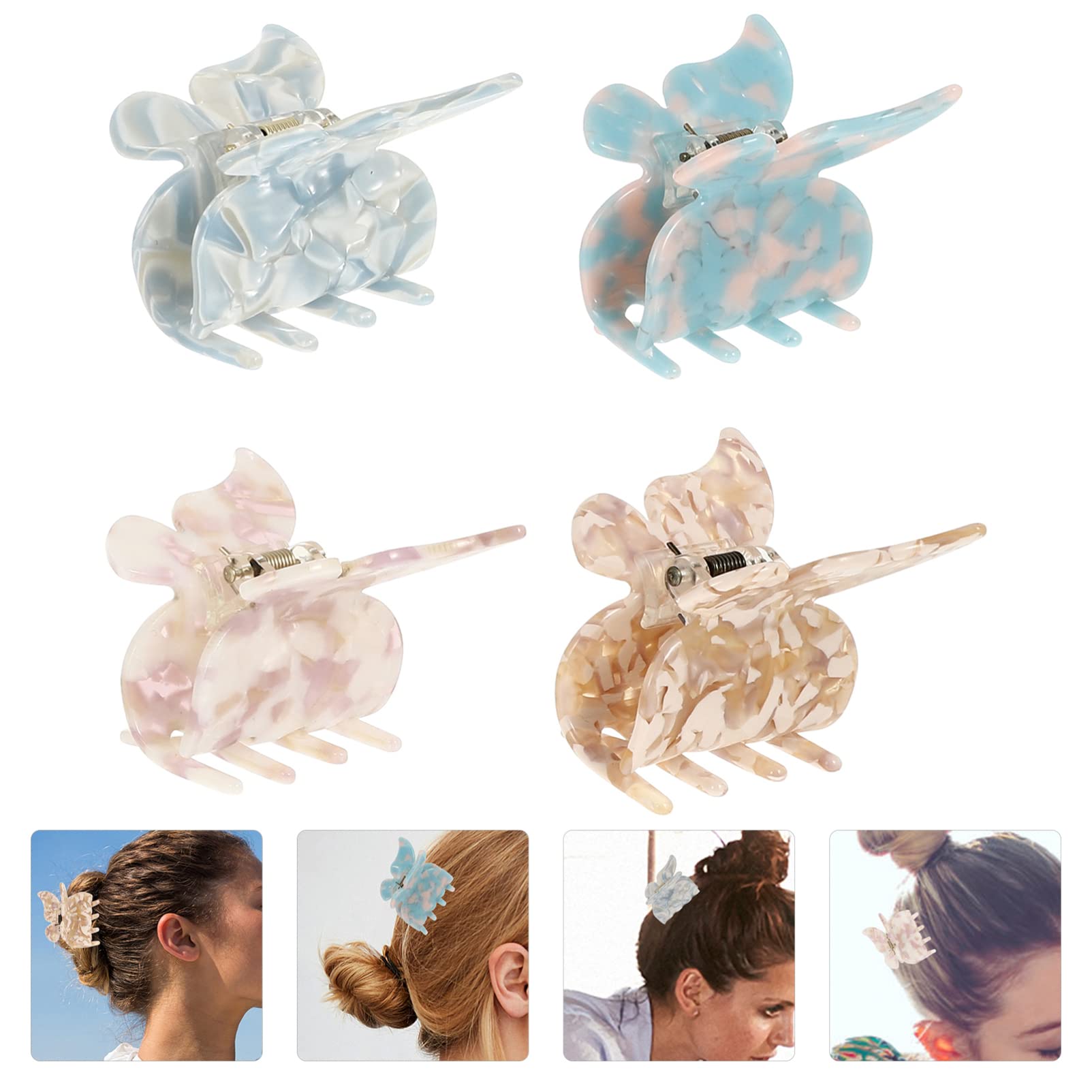 MAGICLULU 3er-set Haarspangen Für Damen Haarspangen Für Dickes Haar Schmetterlingshaar Stilvolle Für Frauen Und Mädchen 4 Stück * 3