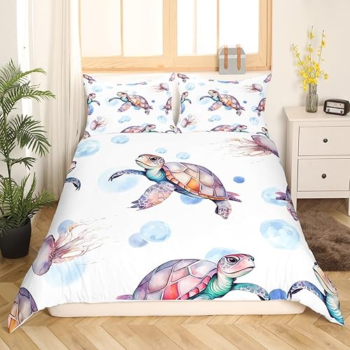 Miniatura 3 de Erosebridal juego de funda de edredón y funda de almohada de microfibra para niños, adolescentes y adultos, diseño náutico, con barco de vela,