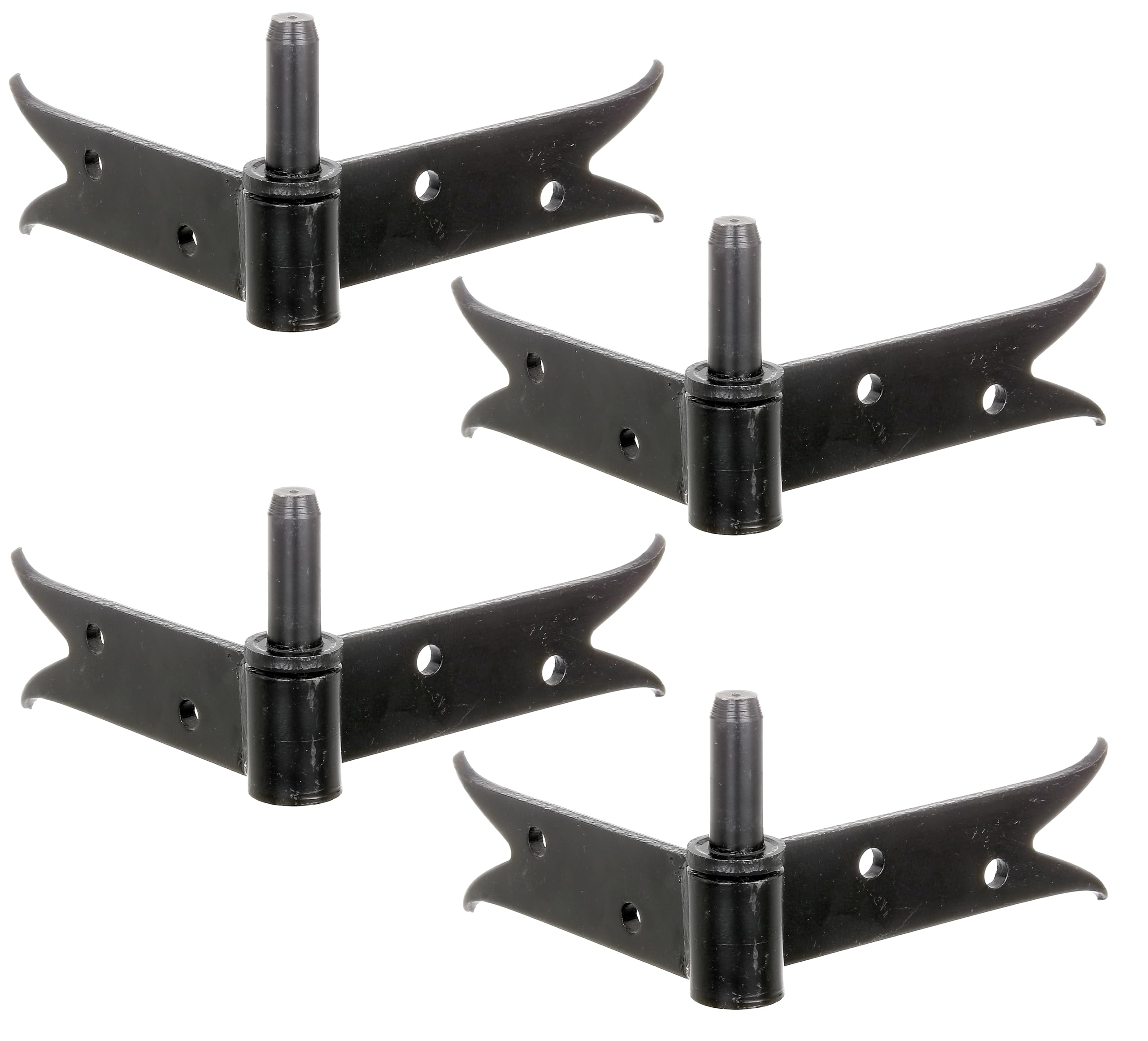 Alberts 863838 Gond d'angle | à visser | en noir | cote axe Ø 14 mm | platine 140 x 120 mm | kit de 4
