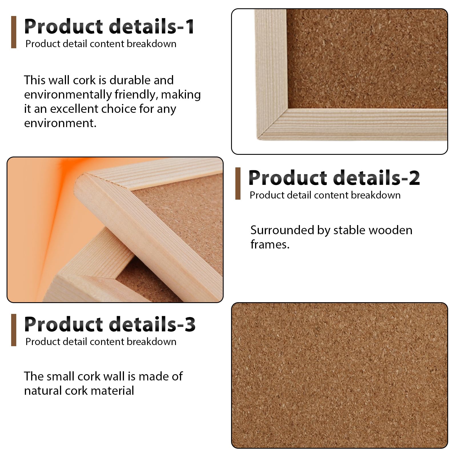 Korkwand Pinnwand Klein: PRITOK 2 Stück 30 * 40 cm Pinnwand Kork, Pinwand mit Holzrahmen, Memoboard Korkwand Auf beiden Seiten Erhältlich für Küche und Büro, Schule, Haus und Kinderzimmer
