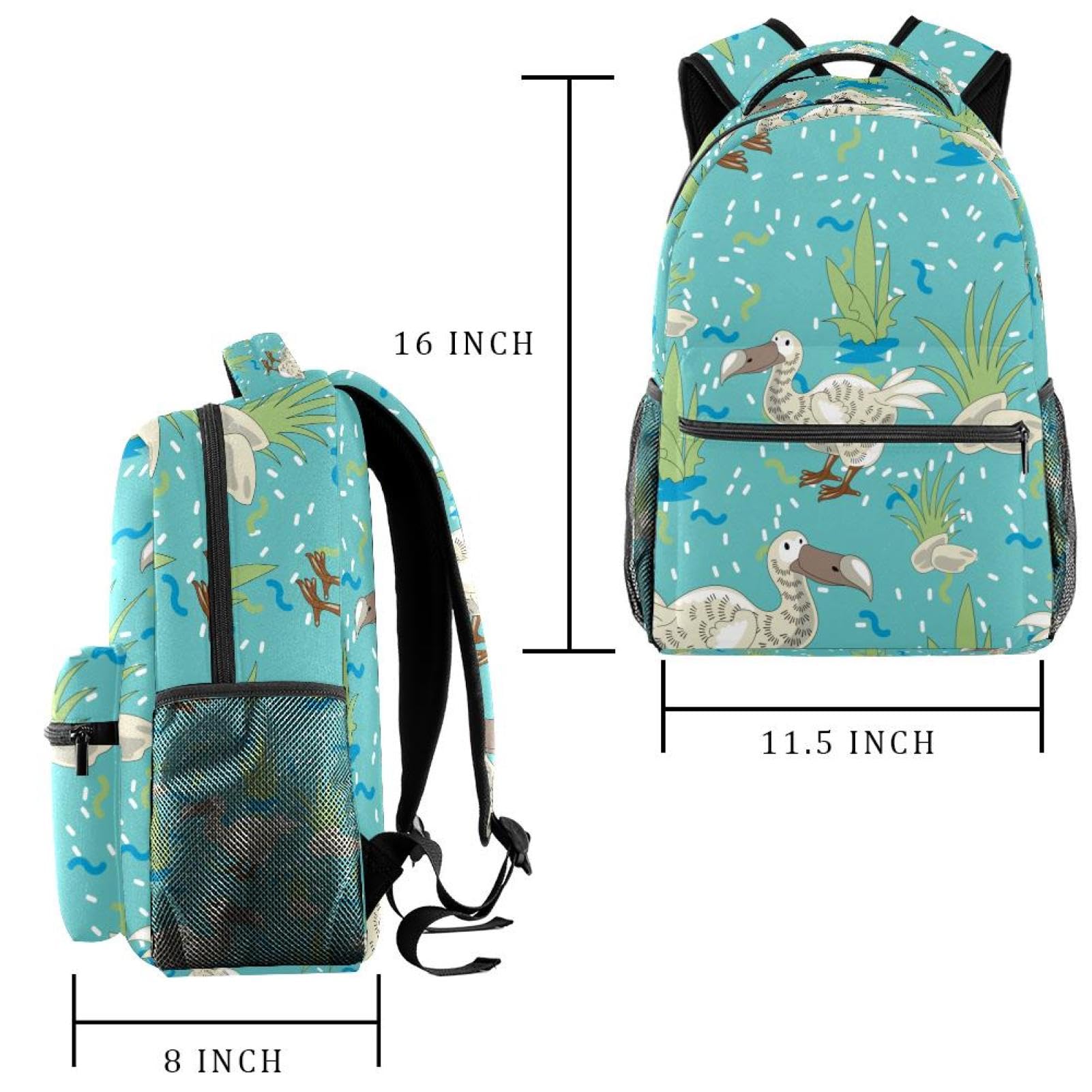Cartoondodo - Zaino per la scuola con uccellini, per uomini e donne, borsa da viaggio con scomparti per computer portatile, leggera borsa per libri scolastici, zaino medio per ragazzi e