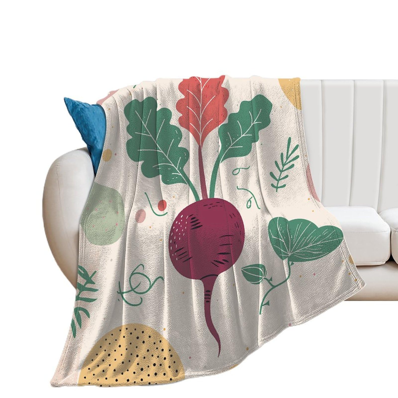 Couverture plaid betterave rouge pour cocooning sur le canapé du salon