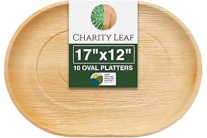 Eco-Friendly Disposable Palm Leaf Platters (10-Pack)